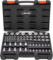 Vigor V7920N Dopsleutelinzetset 1/2 (12.5 mm), 1/4 (6.3 mm), 3/8 (10 mm) 60-delig - thumbnail