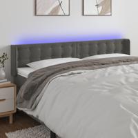 Hoofdbord LED 163x16x78/88 cm fluweel donkergrijs - thumbnail