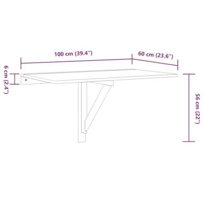 Wandtafel inklapbaar 100x60x56 cm bewerkt hout hoogglans wit - thumbnail
