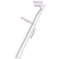 VidaXL Tentharingen 25 st ø7 mm 23 cm gegalvaniseerd staal - thumbnail