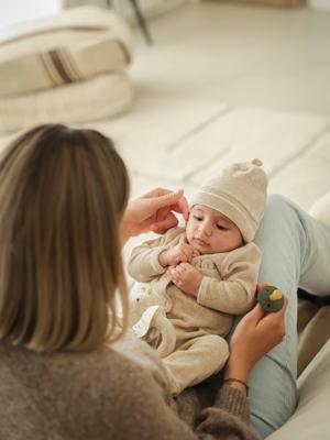 Gepersonaliseerde ENVIE DE FRAISE babypakje voor jongens en meisjes gemêleerd beige