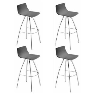 SCAB Day Barkruk - Set Van 4 - Zithoogte 65 Cm - Antraciet - Chromen SCAB Day Barkruk - Set Van 4 - Zithoogte 65 Cm - Antraciet - Chromen
