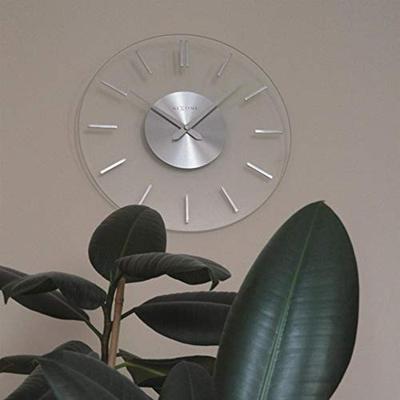 Wandklok - 26 cm - Aluminium - Glas - 'Streep' Wandklok - 26 cm - Aluminium - Glas - 'Streep'