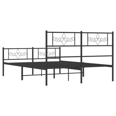 Bedframe met hoofd- en voeteneinde metaal zwart 120x200 cm Bedframe met hoofd- en voeteneinde metaal zwart 120x200 cm