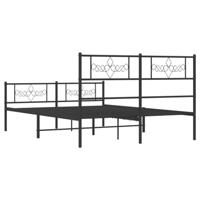 Bedframe met hoofd- en voeteneinde metaal zwart 120x200 cm - thumbnail