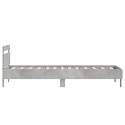 Bedframe met hoofdbord en LED-verlichting betongrijs 90x200 cm Bedframe met hoofdbord en LED-verlichting betongrijs 90x200 cm