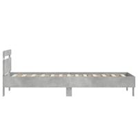 Bedframe met hoofdbord en LED-verlichting betongrijs 90x200 cm - thumbnail