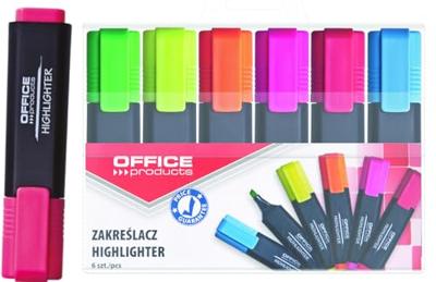 OFFICE products markeerstift, 1-5 mm, geassorteerde kleuren, etui van 6 stuks