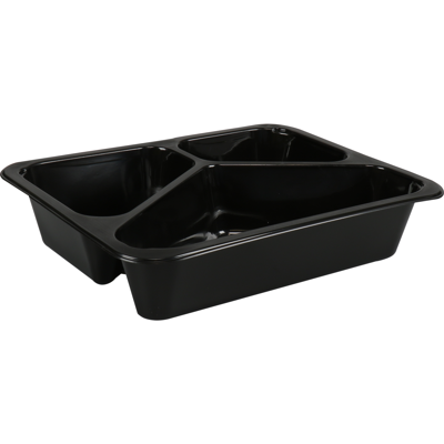 Bak | PP | 3-vaks | menubak | 227x178x49mm | zwart | 500 stuks