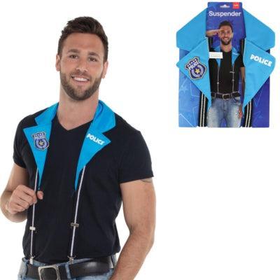 Folat politie bretels blauw one size | 48 stuks