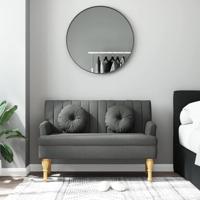 Bankje met kussens 113x64,5x75,5 cm stof donkergrijs - thumbnail