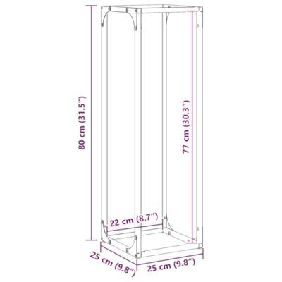 VidaXL Brandhoutrek 25x25x80 cm koudgewalst staal wit VidaXL Brandhoutrek 25x25x80 cm koudgewalst staal wit