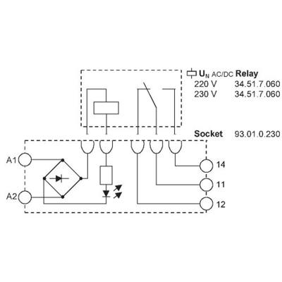 Finder 38.51.0.012.0060 Relaismodule (modulair) Nominale spanning: 12 V/DC, 12 V/AC Schakelstroom (max.): 6 A 1x wisselcontact 1 stuk(s)