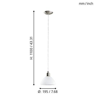 Eglo HanglampBrenda wit met RVS - 87054