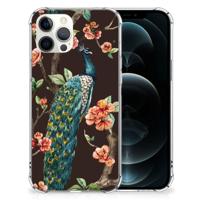 iPhone 12 Pro Max Case Anti-shock Pauw met Bloemen - thumbnail