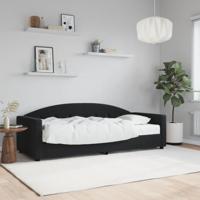Slaapbank met matras 80x200 cm fluweel zwart - thumbnail