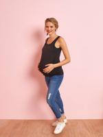 Set met 2 onderhemdjes voor de zwangerschap en borstvoeding set zwart - thumbnail