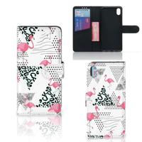 Xiaomi Redmi 7A | Telefoonhoesje | Met pasjeshouder | Flamingo Triangle - thumbnail