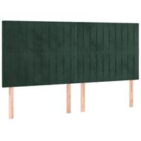 Boxspring met matras fluweel donkergroen 180x200 cm - thumbnail