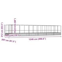 Volière met verlengstuk 1246x207x212 m staal zilverkleurig - thumbnail