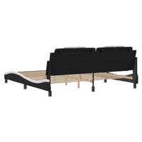 Bedframe "Viana" zonder matras kunstleer zwart en wit 200x200 cm - thumbnail