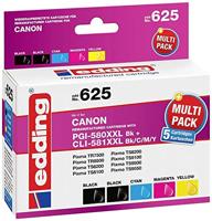 Edding Inktcartridge vervangt Canon PGI-580PGBK XXL, CLI-581C XXL, CLI-581M XXL, CLI-581Y XXL Compatibel Combipack Kleur EDD-625 18-625 - thumbnail