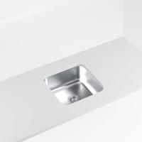 Wastafel met Eén Spoelbak Cata CB4040 Staal - thumbnail