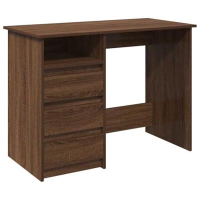 Bureau 102x50x75 cm bewerkt hout bruin eikenkleurig Bureau 102x50x75 cm bewerkt hout bruin eikenkleurig