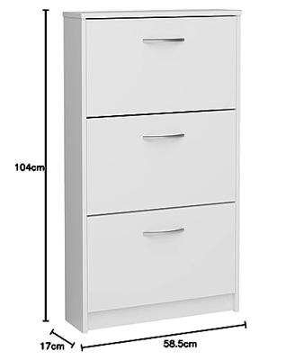 Schoenenrek FMD Wit 58,5 x 104,5 x 17 cm