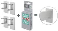ZACK Linea montageset voor verlijming geschikt voor 4 bevestigingspunten geborsteld RVS - thumbnail