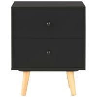 Nachtkastjes 2 st 40x30x50 cm massief grenenhout zwart - thumbnail