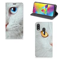 Samsung Galaxy M20 | Hoesje maken | Witte Kat - thumbnail