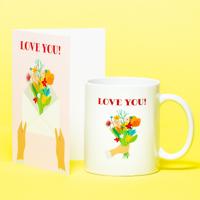 Mok Love You + Wenskaart - thumbnail