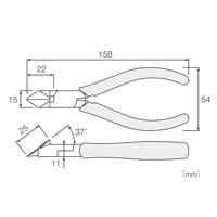 Hozan Zijkniptang n-4 schuin 150mm - thumbnail
