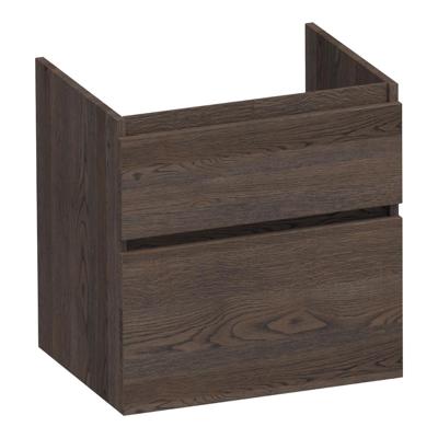 Brauer Delight - Onderkast - 60 cm - met 2 Softclose Lades Greeploos en 1 Sifon Uitsparing - Lamellen Eiken Zwart