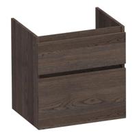 Brauer Delight - Onderkast - 60 cm - met 2 Softclose Lades Greeploos en 1 Sifon Uitsparing - Lamellen Eiken Zwart - thumbnail