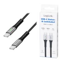 LogiLink CU0421 USB-C-kabel USB 2.0 USB-C stekker 0.50 m Zwart Met LED, Stekker past op beide manieren - thumbnail