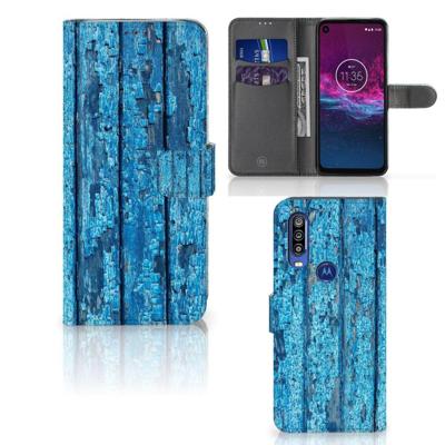 Motorola One Action | Book Style Case | Wood Blue