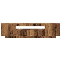Tv-meubel met LED 160x35x40 cm bewerkt hout oud hout - thumbnail