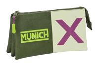 Pennenetui met 3 vakken Munich Bright khaki Groen 22 x 12 x 3 cm - thumbnail