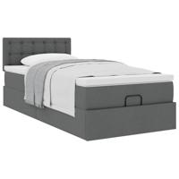Ottoman bed met matras 100x200cm stof donkergrijs - thumbnail