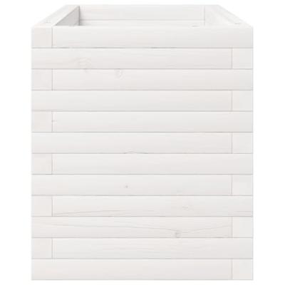VidaXL Plantenbak 90x40x49,5 cm massief grenenhout wit