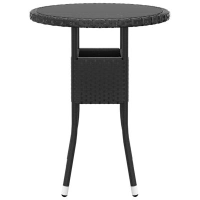 5-delige Loungeset poly rattan zwart