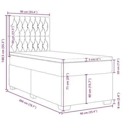 Boxspring met matras stof taupe 90x200 cm