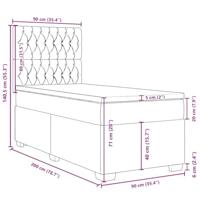 Boxspring met matras stof taupe 90x200 cm - thumbnail