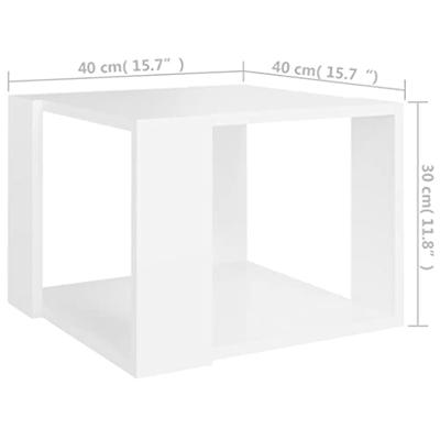 VidaXL Salontafel 40x40x30 cm bewerkt hout wit VidaXL Salontafel 40x40x30 cm bewerkt hout wit