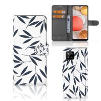 Samsung Galaxy A42 5G Hoesje Leaves Blue - thumbnail