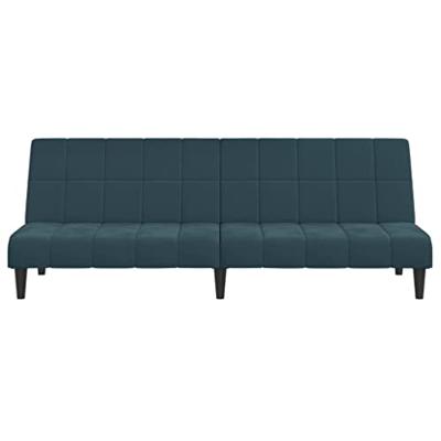 Slaapbank 2-zits fluweel blauw