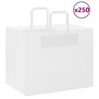 VidaXL Papieren zakken 250 st met hengsels 32x22x24 cm wit - thumbnail