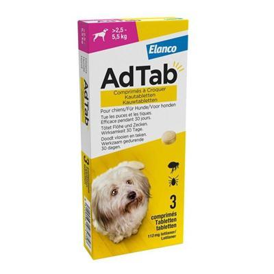 AdTab anti vlo kauwtabletten voor de hond +2,5-5,5kg - per verpakking